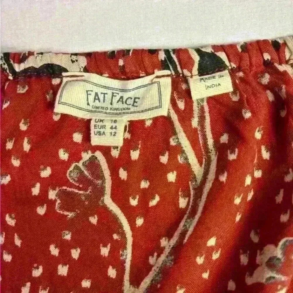 Fat Face FatFace Sian Floral Print Cami Top, Brick Red Size 12 - Picture 5 of 5
